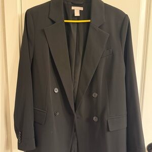 H&M Elegant Black Double-Breasted Blazer